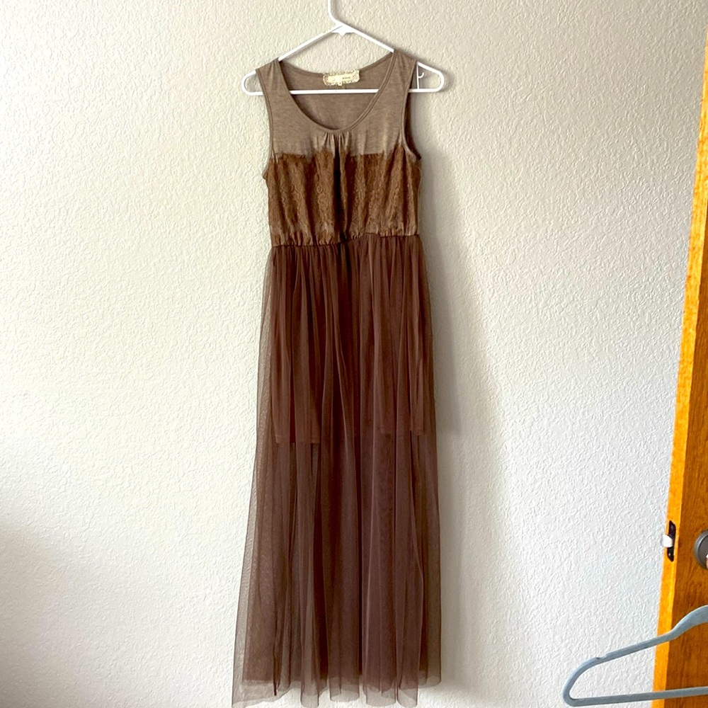 maxi dress with tulle